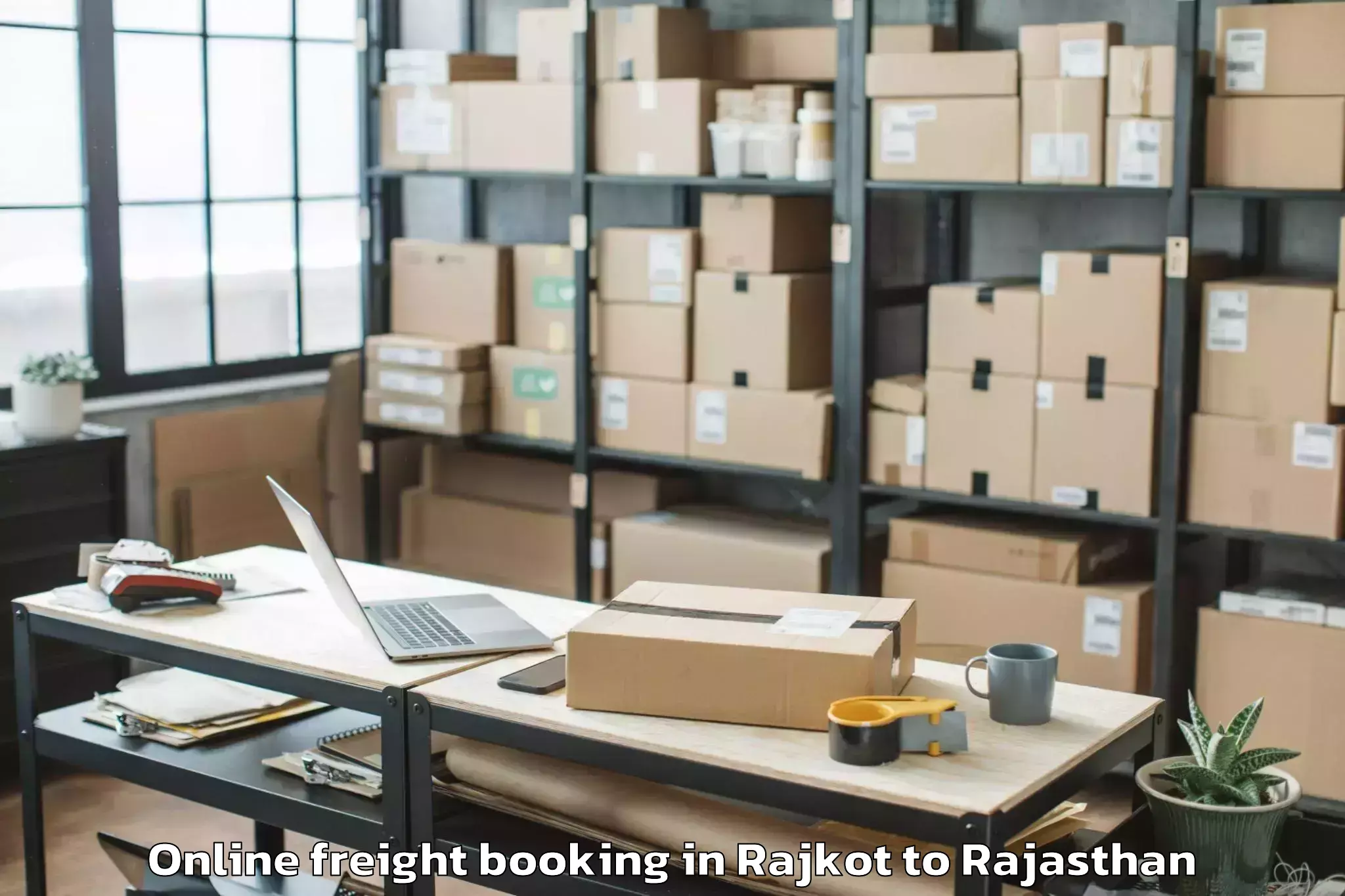 Efficient Rajkot to Nims University Jaipur Online Freight Booking